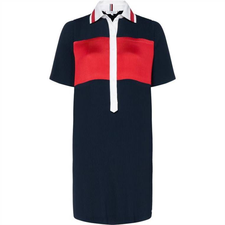 שמלת קפלים של פרנסס NX2020711 חיל הים Tommy Hilfiger