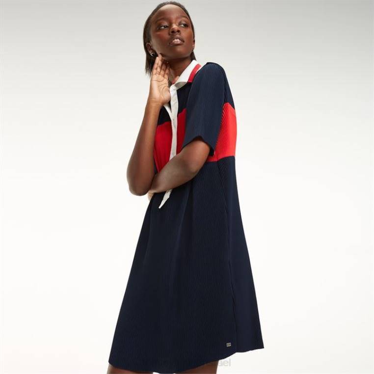 שמלת קפלים של פרנסס NX2020711 חיל הים Tommy Hilfiger