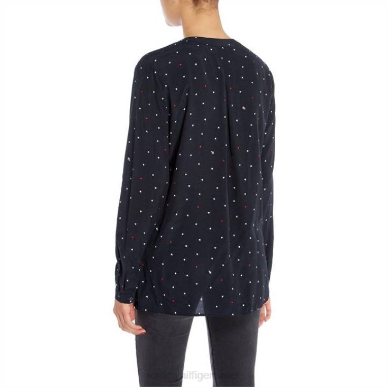 חולצה עם שרוולים ארוכים של גילדה NX2020730 חיל הים Tommy Hilfiger