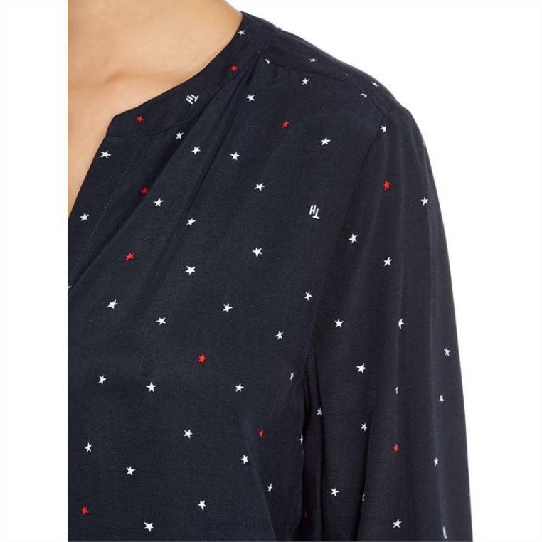 חולצה עם שרוולים ארוכים של גילדה NX2020730 חיל הים Tommy Hilfiger