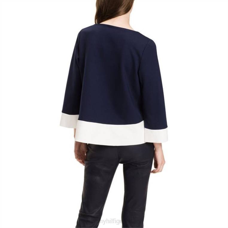 איימי בלוק העליון NX2020732 חיל הים Tommy Hilfiger