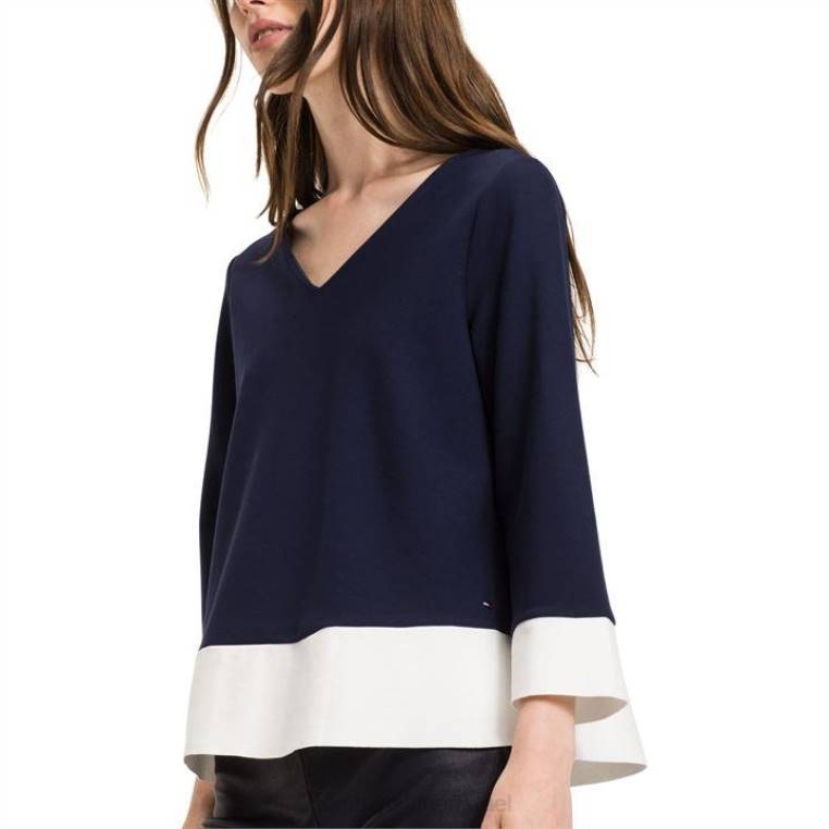 איימי בלוק העליון NX2020732 חיל הים Tommy Hilfiger