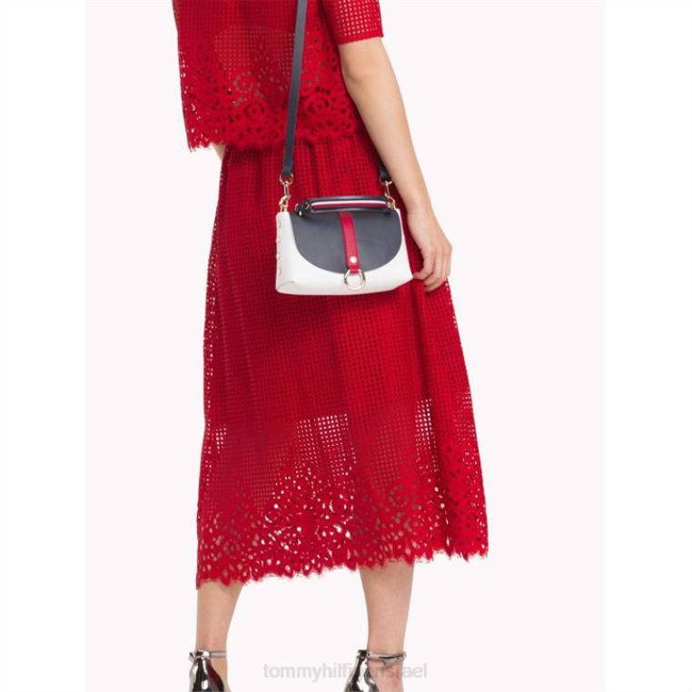 חצאית מידי בחיתוך לייזר של הלנה NX2020743 דובדבן Tommy Hilfiger