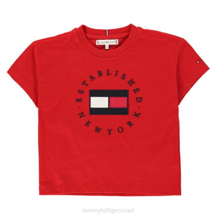 חולצת טריקו מורשת בנות ג'וניור NX2020753 אדום xnl Tommy Hilfiger