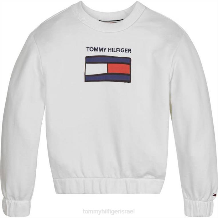 סוודר גרף מהנה NX2020760 לבן Tommy Hilfiger