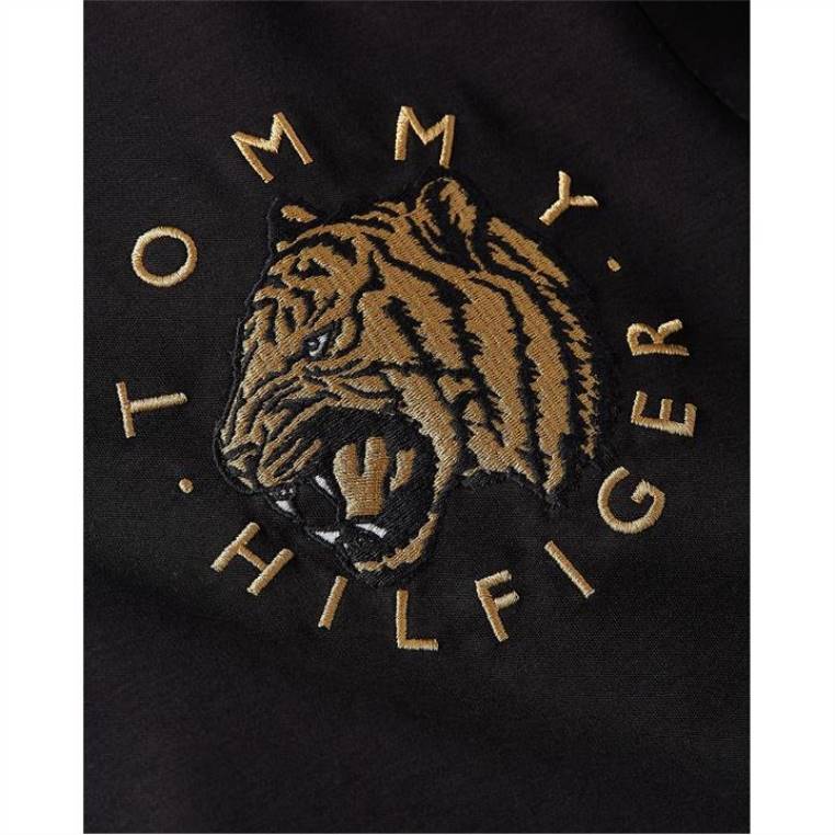 טי-שירט לוגו נמר NX2020794 מיטות שחורות Tommy Hilfiger