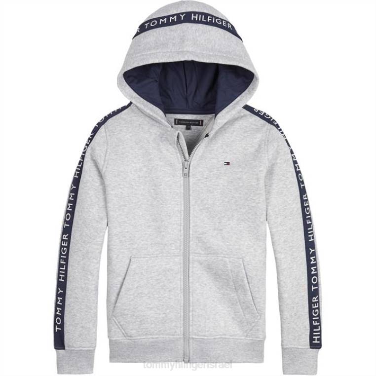 תינוקות עם קפוצ'ון זוהר בחושך עם רוכסן NX2020813 זה אברש אפור Tommy Hilfiger