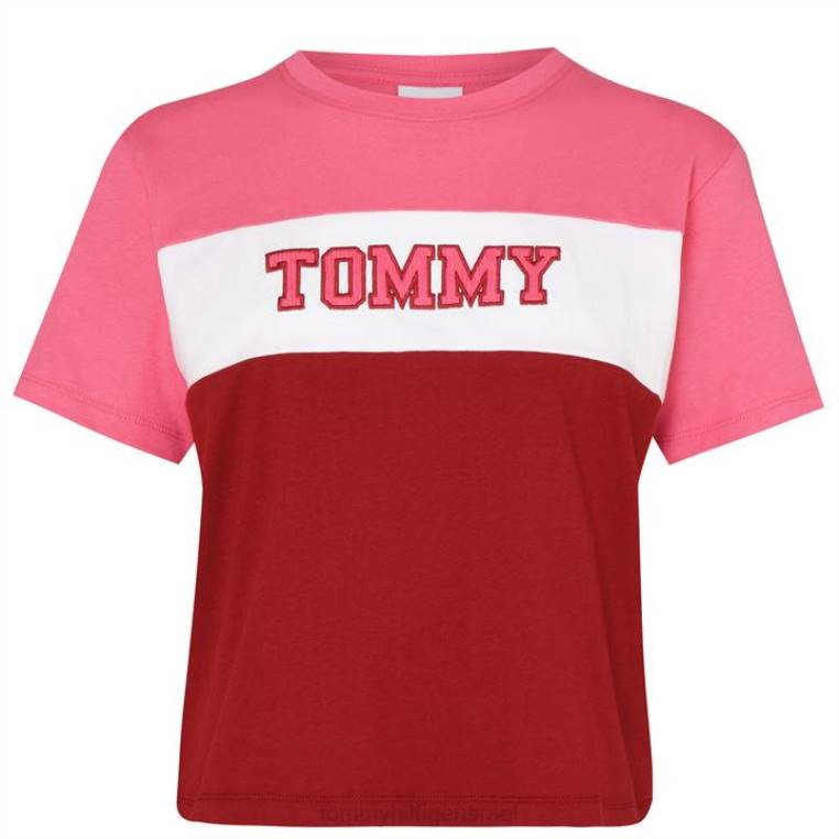 חולצת טריקו קולור בלוק NX2020838 ורוד זוהר Tommy Hilfiger