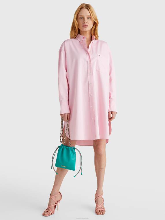 אייקונים שמלת חולצה אוברסייז NX202084 ורוד קופידון Tommy Hilfiger