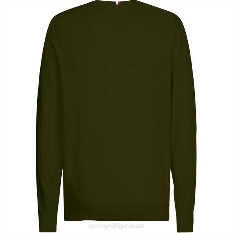 צווארון כותנה של פימה NX2020863 gyy עץ זית Tommy Hilfiger