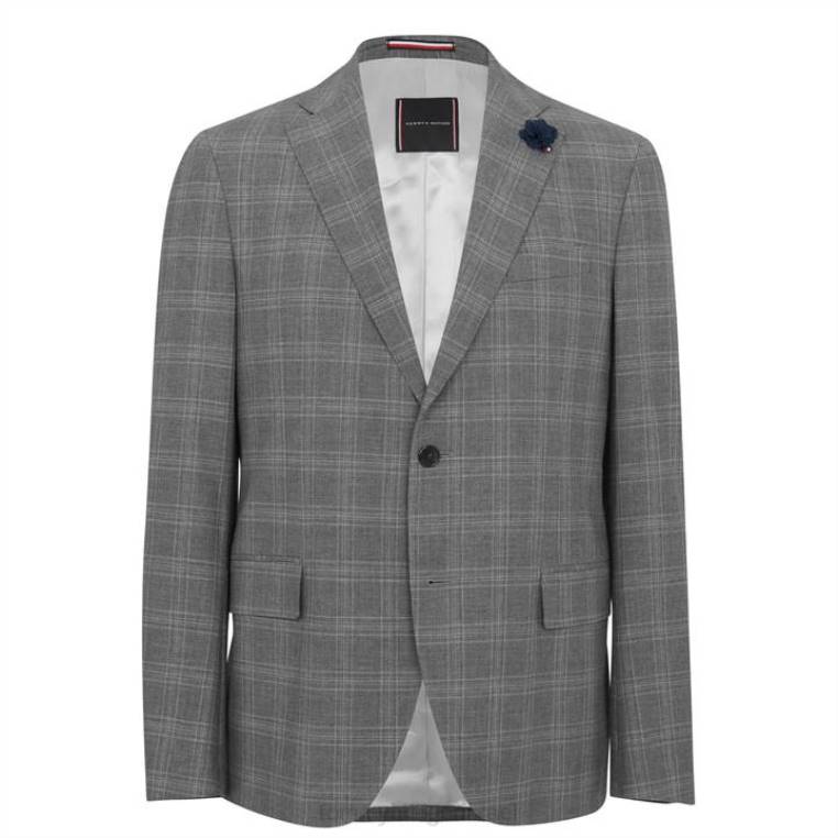 בלייזר צ'ק מנוקד NX2020864 אפור Tommy Hilfiger