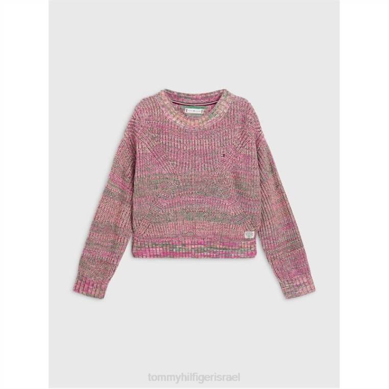 סוודר מלנג' שמנמן NX2020947 בז' מולטי 0f4 Tommy Hilfiger