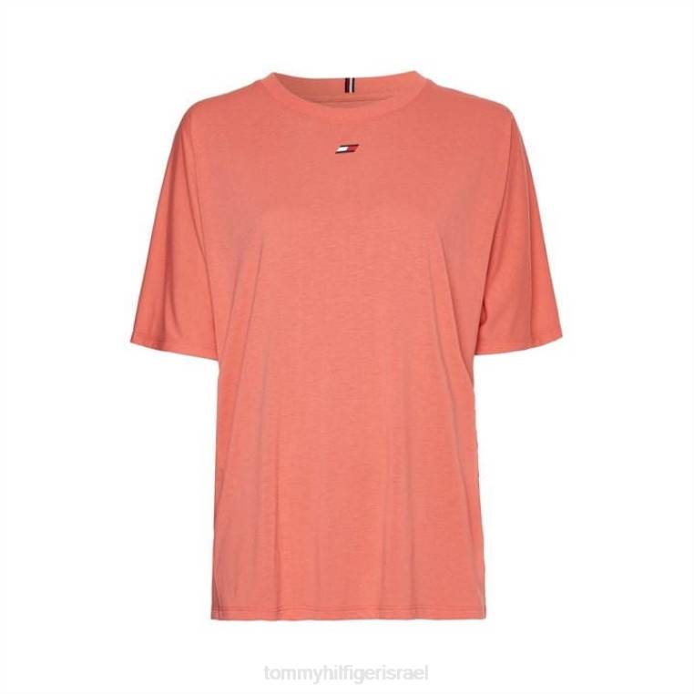 חולצת טריקו רגועה עם צווארון NX2020971 אלמוג קריסטל Tommy Hilfiger