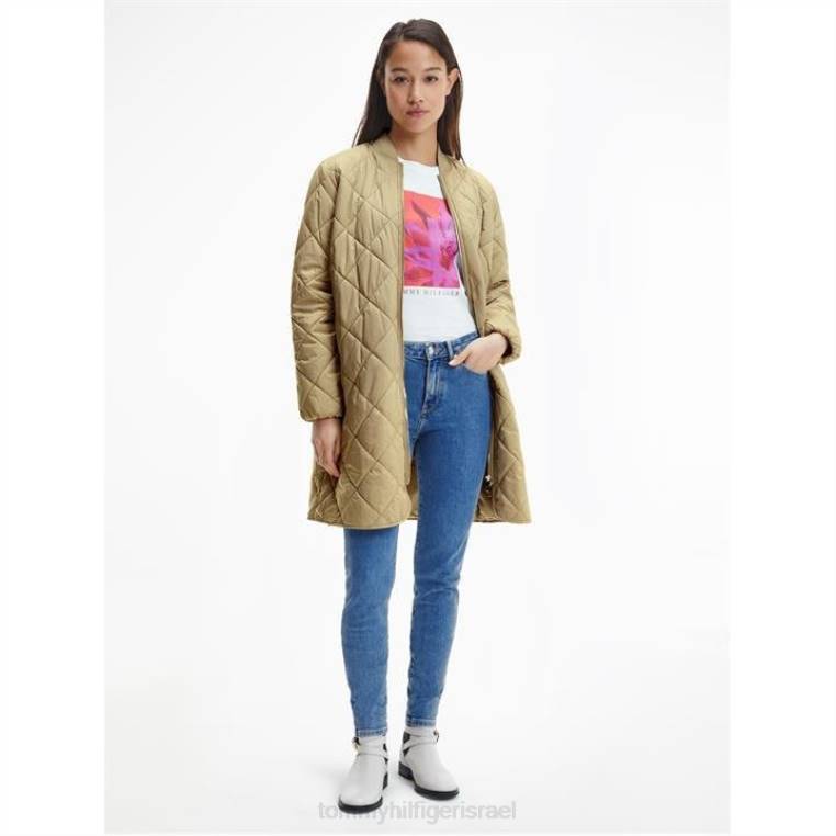 מעיל בומבר ארוך מרופד NX2020977 בז 'אג Tommy Hilfiger
