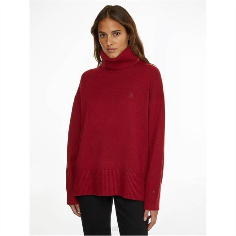 סוודר רול-נק בתערובת צמר NX2020979 סוֹמֶק Tommy Hilfiger