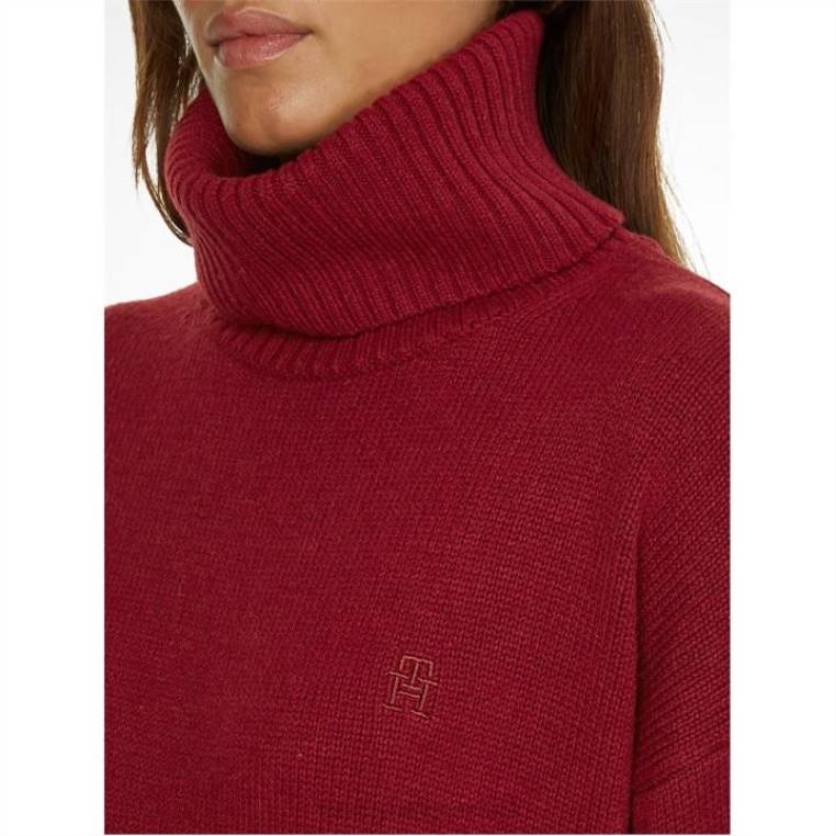 סוודר רול-נק בתערובת צמר NX2020979 סוֹמֶק Tommy Hilfiger