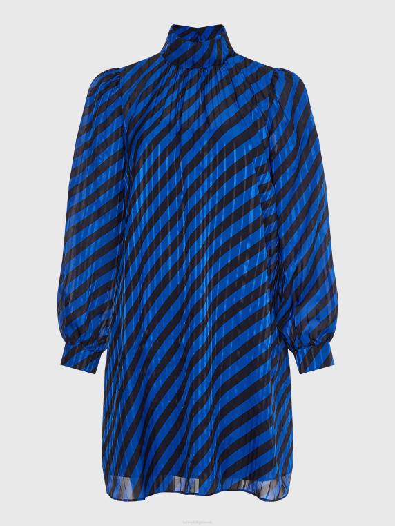 שמלת מיני פס אקסקלוסיבית בהתאמה רגועה NX202097 פס כחול Tommy Hilfiger