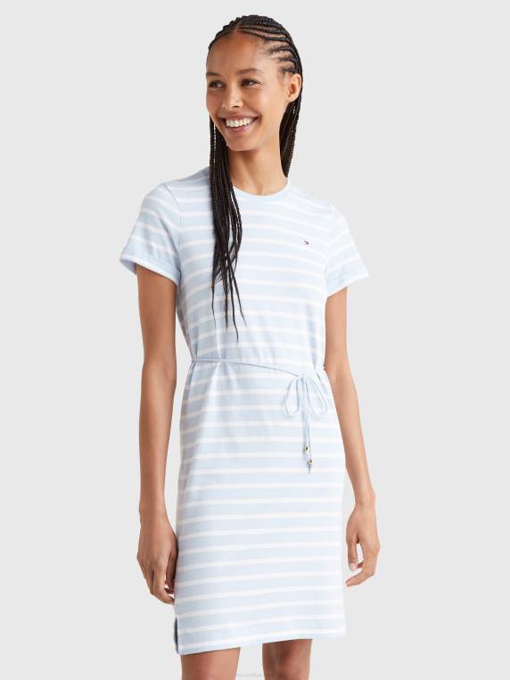 שמלת טריקו פסים NX202111 פס ברטון/לבן כחול מבריק Tommy Hilfiger