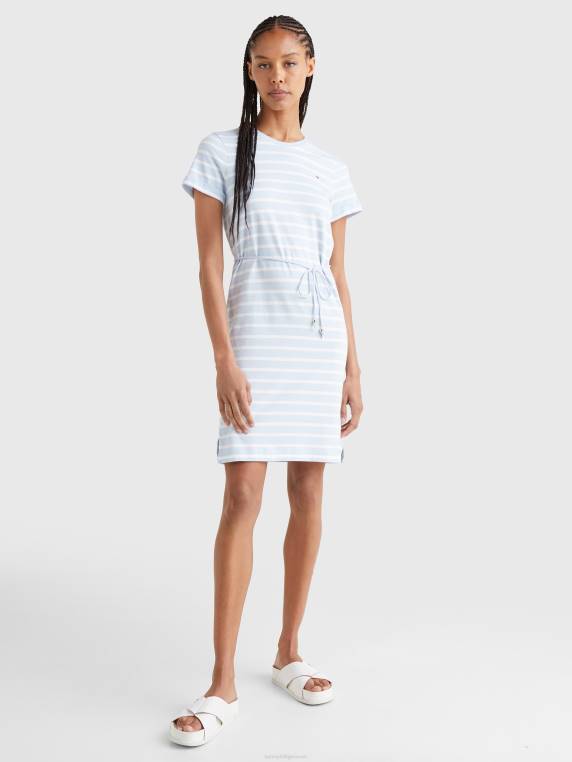 שמלת טריקו פסים NX202111 פס ברטון/לבן כחול מבריק Tommy Hilfiger
