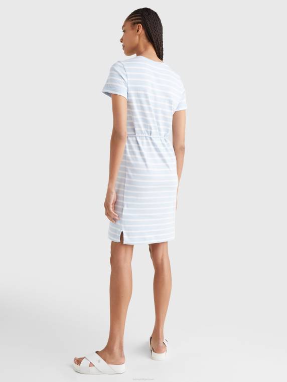 שמלת טריקו פסים NX202111 פס ברטון/לבן כחול מבריק Tommy Hilfiger