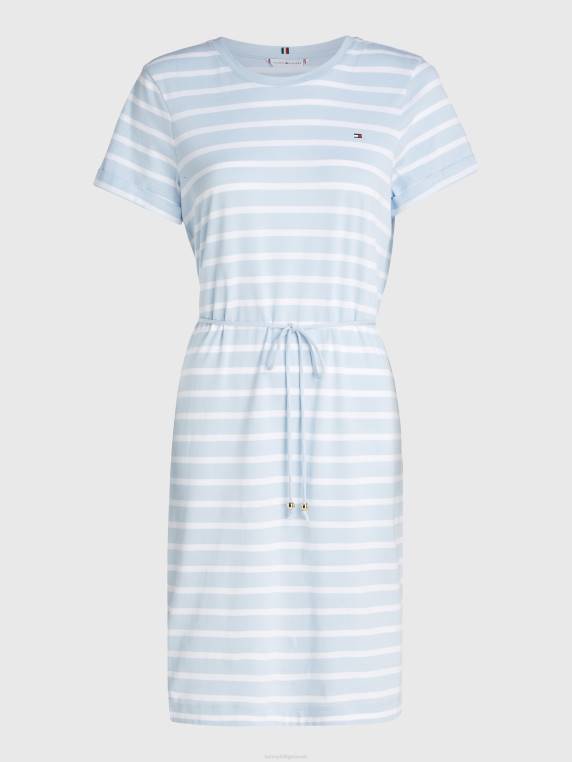 שמלת טריקו פסים NX202111 פס ברטון/לבן כחול מבריק Tommy Hilfiger