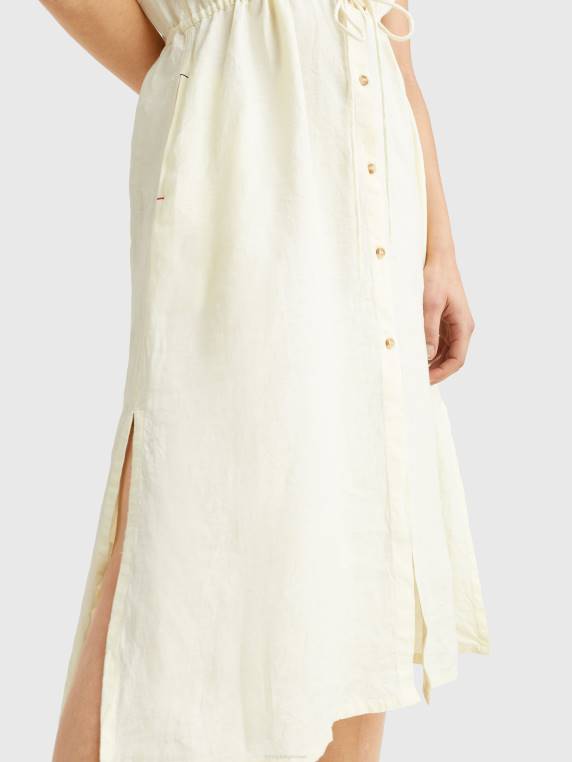 שמלת חולצת מידי בפשתן בגזרה רגועה NX202112 טוויסט לימון Tommy Hilfiger