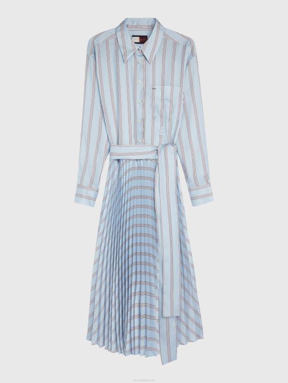 שמלת חולצה בהתאמה רגילה עם פסים מעורבים בהכנה לחוף המערבי NX202115 רַב Tommy Hilfiger