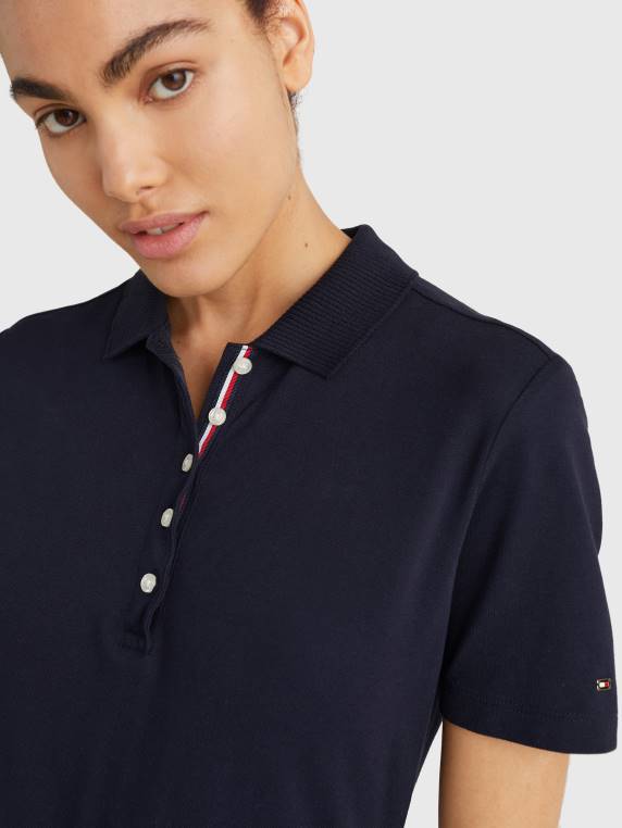 שמלת פולו מידי חגורה NX202119 שמיים מדבריים Tommy Hilfiger