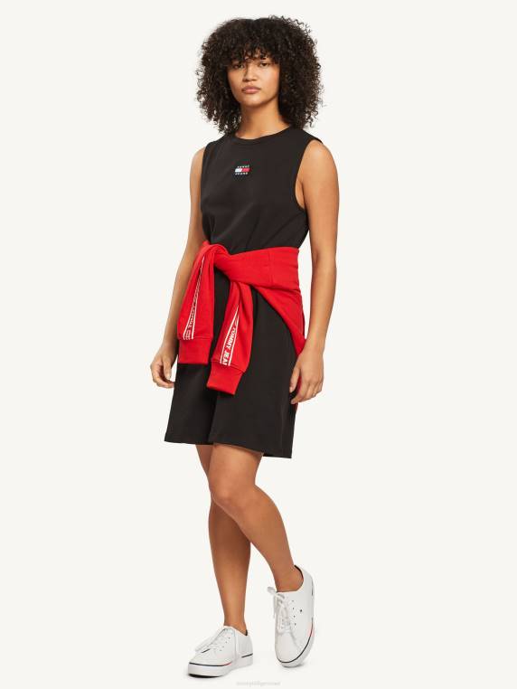 שמלת טנק ללא שרוולים תג NX202123 שָׁחוֹר Tommy Hilfiger