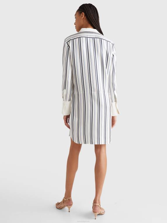 שמלת חולצת פסי משי הכנה מראש NX202126 רַב Tommy Hilfiger