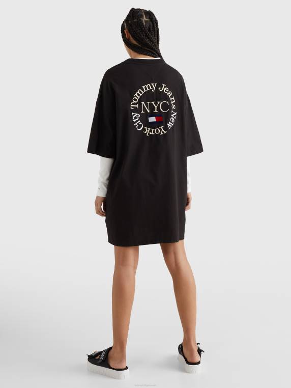 שמלת טריקו נצחית עם לוגו NX202127 שָׁחוֹר Tommy Hilfiger