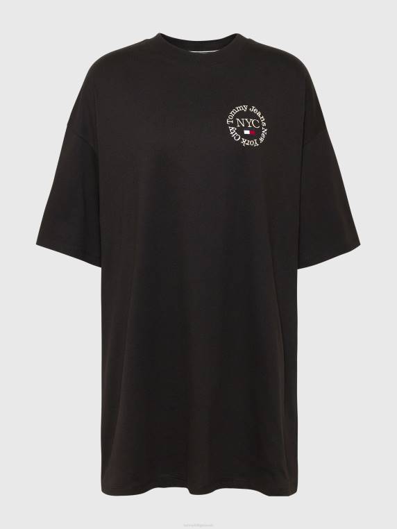 שמלת טריקו נצחית עם לוגו NX202127 שָׁחוֹר Tommy Hilfiger