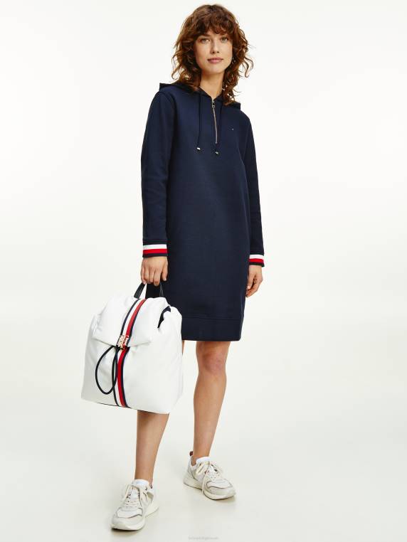 שמלת קפוצ'ון בהתאמה רגילה עם חפתים NX202128 שמיים מדבריים Tommy Hilfiger