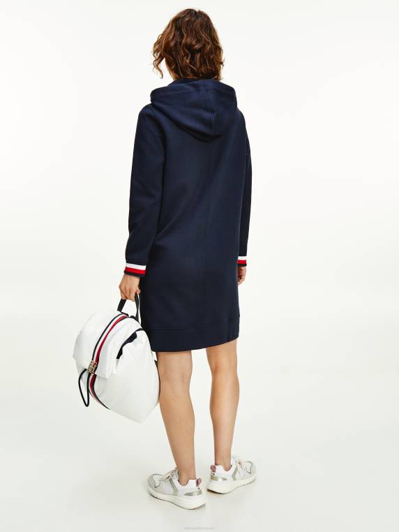 שמלת קפוצ'ון בהתאמה רגילה עם חפתים NX202128 שמיים מדבריים Tommy Hilfiger