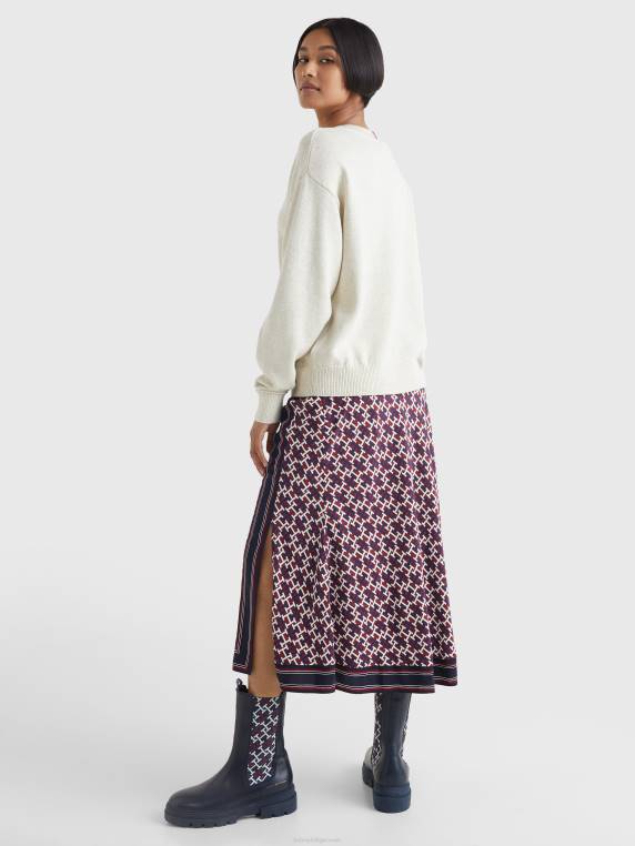 מגשר עם צווארון מונוגרמה NX202171 אברש יונה לבנה Tommy Hilfiger