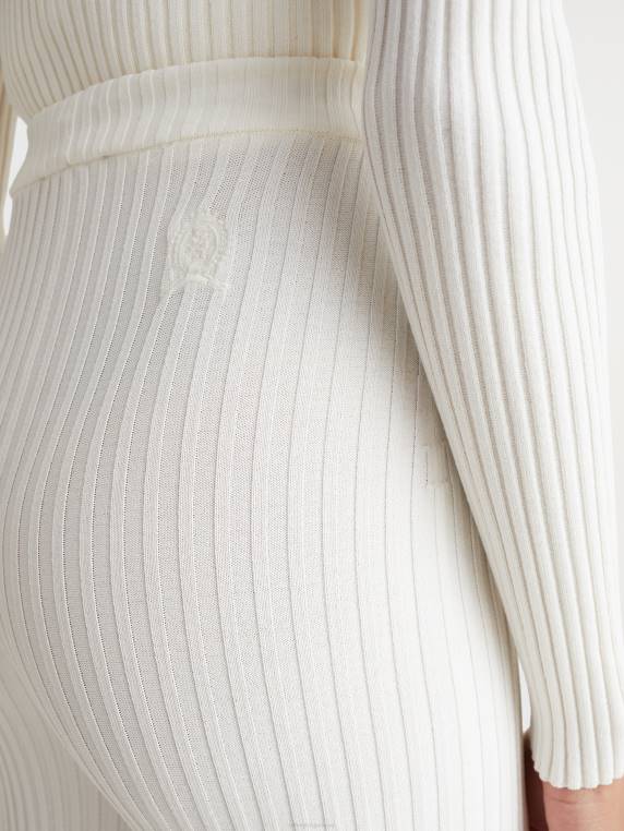 מכנסי סריג צלעות דקיקים מהחוף המערבי NX202177 שֶׁנהָב Tommy Hilfiger