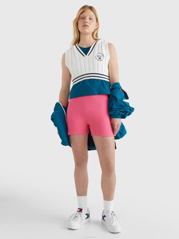 וסט סופר קצוץ עם ברדס NX202179 אקרו Tommy Hilfiger