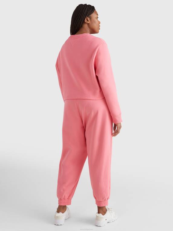 סווטשירט פליסה חתימה עם עקומה NX202181 ורד גן Tommy Hilfiger