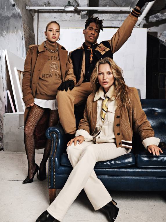 קרדיגן בגזרה רגועה עם מונוגרמה NX202182 חאקי כפרי Tommy Hilfiger