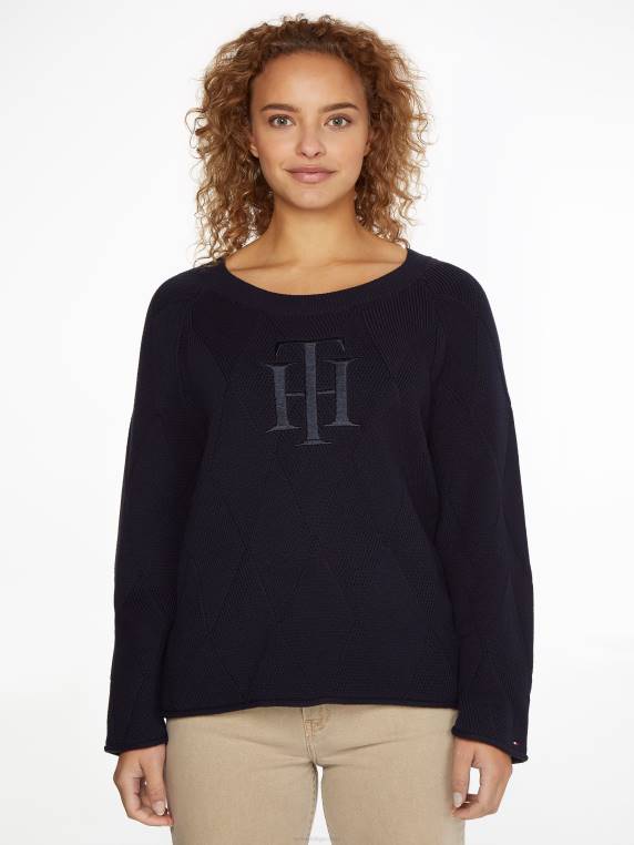 סוודר גרפי עם צווארון NX202208 שמיים מדבריים Tommy Hilfiger