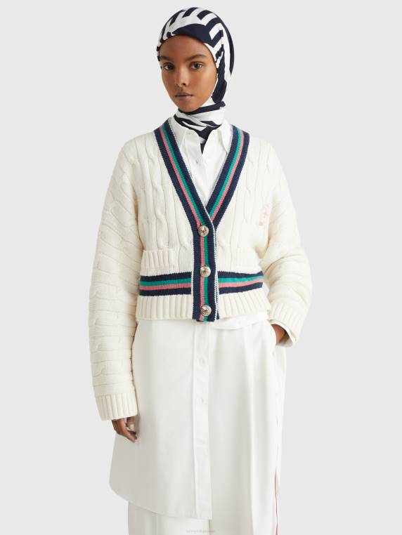 קרדיגן רגוע לסרוג כבלים NX202217 אקרו Tommy Hilfiger