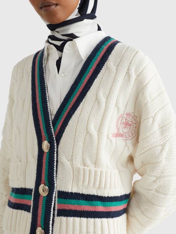 קרדיגן רגוע לסרוג כבלים NX202217 אקרו Tommy Hilfiger