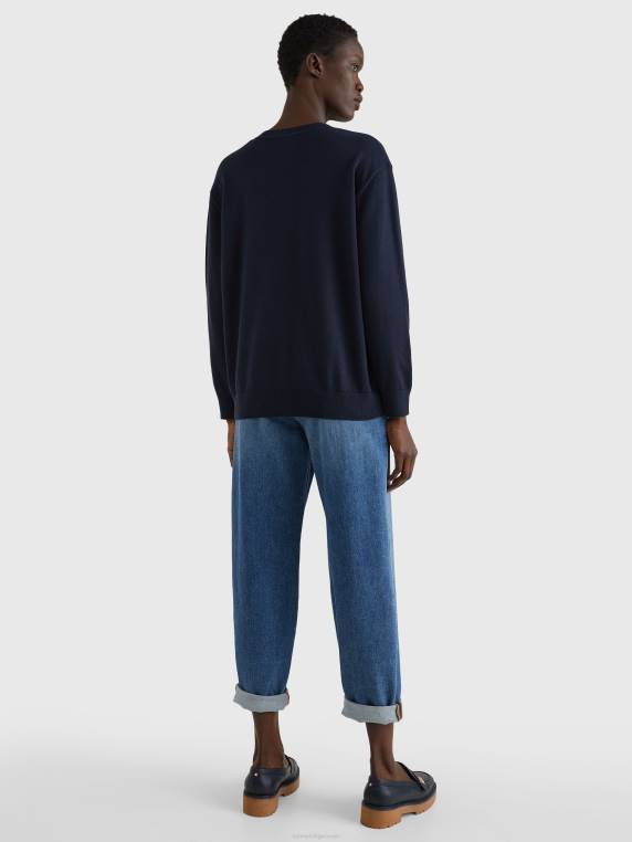 סוודר דפוס בנדנה בכושר נינוח NX202221 הניח בנדנה/שמי מדבר Tommy Hilfiger