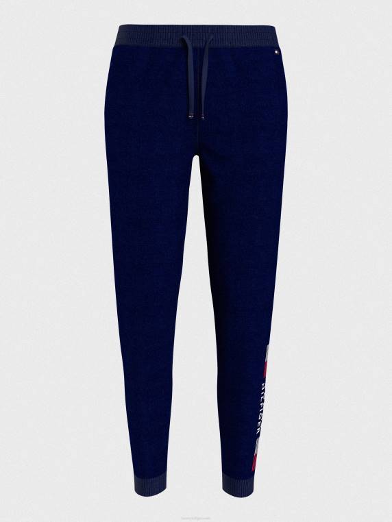 מכנסי לוגו עם שרוך מתיחה עקומה NX202253 שמיים מדבריים Tommy Hilfiger