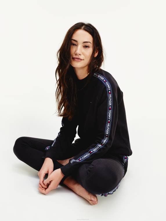 סווטשירט לוגו טייפ NX202259 pvh שחור Tommy Hilfiger