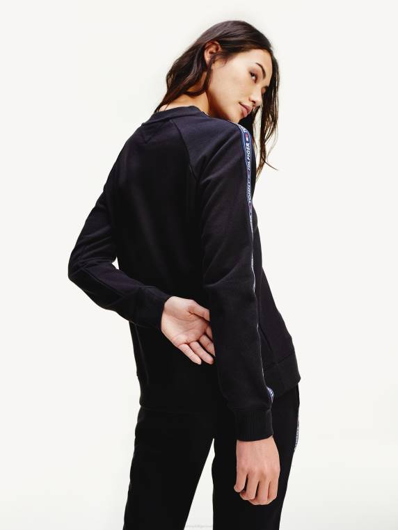 סווטשירט לוגו טייפ NX202259 pvh שחור Tommy Hilfiger