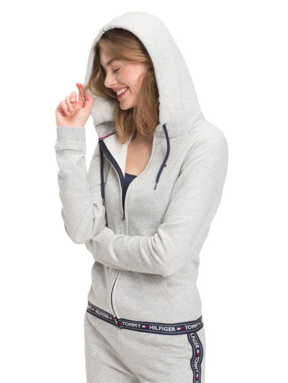 קפוצ'ון טרקלין כותנה טרי NX202260 אברש אפור Tommy Hilfiger