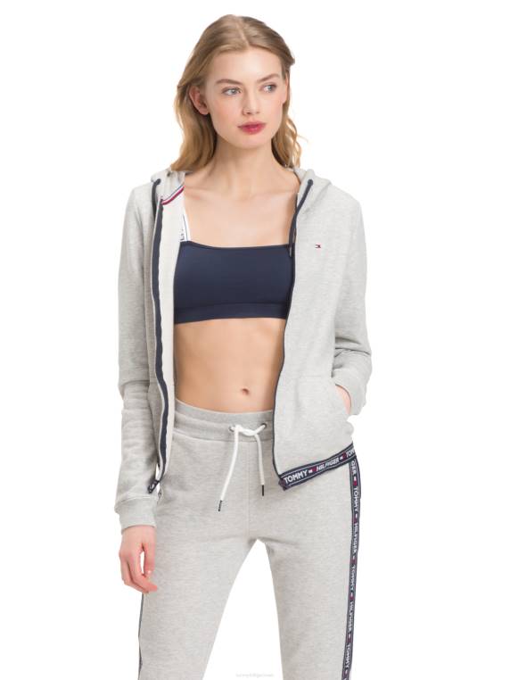 קפוצ'ון טרקלין כותנה טרי NX202260 אברש אפור Tommy Hilfiger