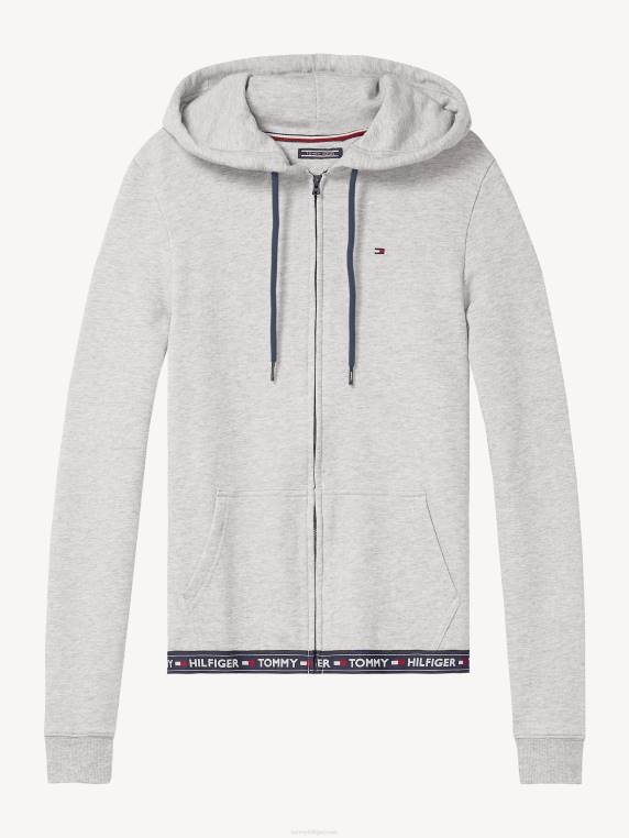 קפוצ'ון טרקלין כותנה טרי NX202260 אברש אפור Tommy Hilfiger