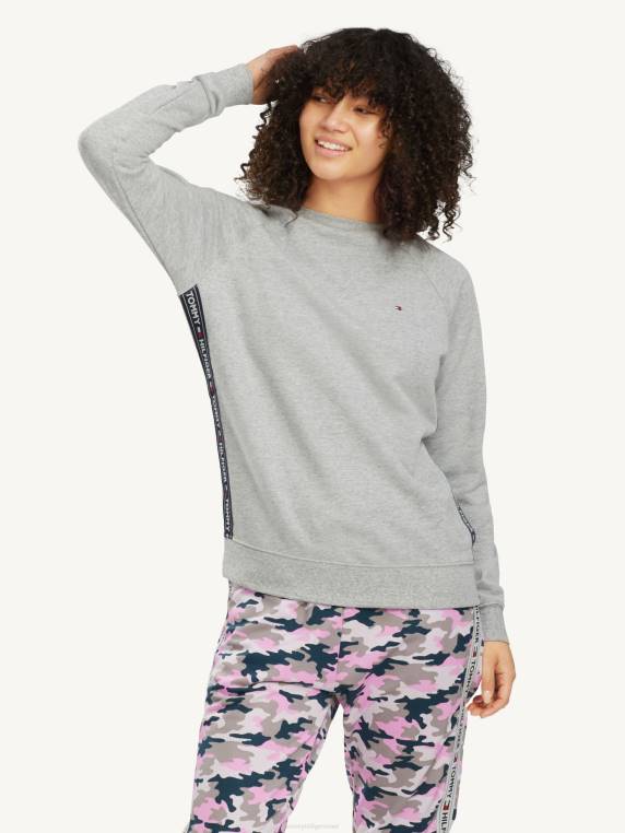 סווטשירט אותנטי NX202261 אברש אפור Tommy Hilfiger